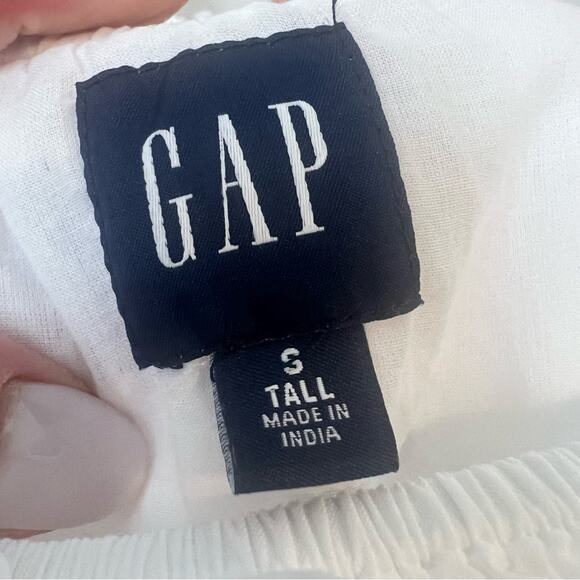 Gap Ruffle Hem Eyelet Maxi Dress White sz S *TALL* Button Front 100% Cotton - Picture 6 of 11